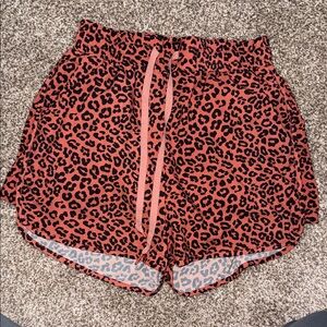 BuffBunny Red Leopard Athletic Shorts